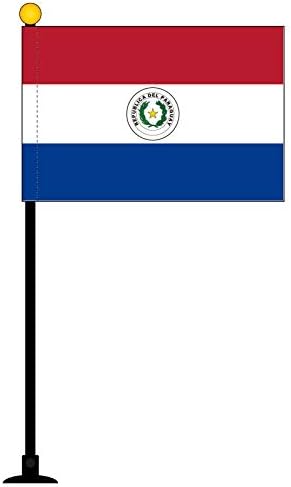 Amazon パラグアイ 国旗 ミニフラッグ ポール 吸盤付き 高級テトロン製 地図 国旗 おもちゃ
