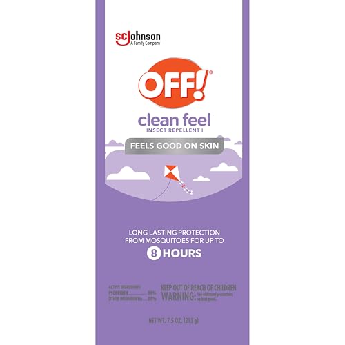 OFF! CLEAN FEEL INSECT REPELLENT AEROSOL WITH 20% PICARIDIN, BUG SPRAY WITH LONG LASTING PROTECTION FROM MOSQUITOES, FEELS GOOD ON SKIN, 7.5 OZ