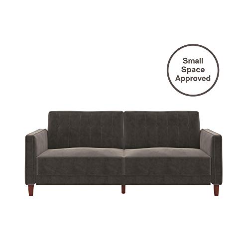 DHP Ivana Tufted Futon, Grey Velvet Pricepulse