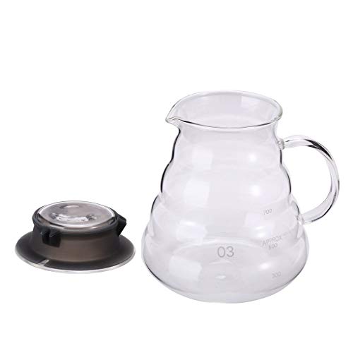 Heat Resistant Glass Hand Drip Coffee Pot Coffee Server Kettle Coffee Maker Teapot (800Ml)