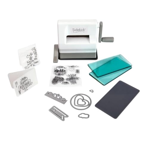 Sizzix Sidekick Starter Kit 661770 Portable Manual Die Cutting & Embossing Machine for Arts & Crafts, Scrapbooking & Cardmaking, 6.35 cm Opening, 2.5