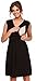 Happy Mama. Womens Maternity Nursing Skater Dress Sleeveless Layered Neck. 808p (Black, US 10, XL)