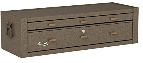 Kennedy Manufacturing MC28B 2-Drawer Machinist's Steel Tool Storage Chest Base with Friction Slides, 28", Brown Wrinkle