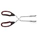 Kitchen Stainless Steel Scissor Tongs With Plastic Silicone Handle for Food Cooking Baking Barbecue BBQ Grilling 9.5 Inch (1 Piece)