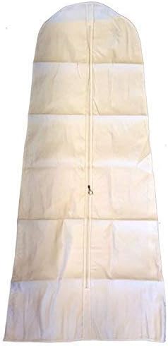 Premium Duluxe Heavy Duty Natural Cotton Canvas Wedding Gown Dress Garment Cover Bag 72" White - Extra Thick & Strong!!!