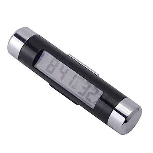 GCCLCF Auto parts 2 in 1 car automatic LCD clip type digital temperature thermometer clock calendar car blue backlight clock