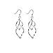 Dazzle Flash Platinum Plated Linear Swirl French Wire Dangle Drop Earrings-ESS002