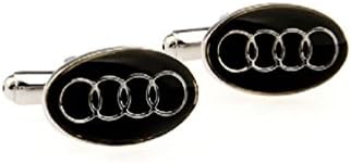 Globalmate Mens Audi Cars Flag Oval Logo Epoxy Paint Titanium Steel Cufflinks