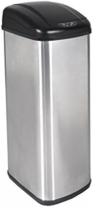 Trash Cans & Wastebaskets New 13 Gallon Touch-Free Sensor Automatic Stainless-Steel Trash Can Kitchen 13G