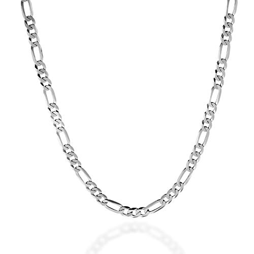 QUADRI 925 Sterling Silver Figaro Chain for Men Women Girls Boys