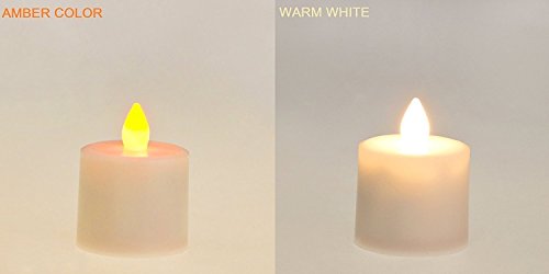 HERO-LED CD-RC-12RF-WW Wireless Inductive Rechargeable LED Electric Candles, Flameless Flickering Tea Lights with Remote Timer Controller, Set of 12, Warm White Color - Thumbnail 4