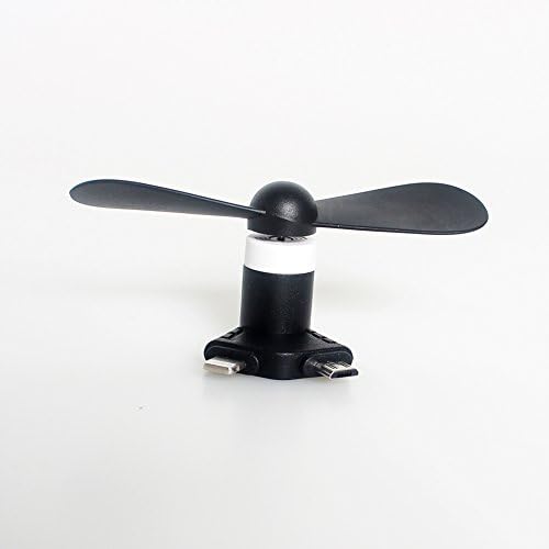 Phone Fan Android iPhone, Rowell Mini Mobile Phone Fan Portable Cool Cooler Rotating Mico Cell Phone Fan For iPhone 6S/6S Plus/iPhone 6/6 Plus/iPhone SE/5S and Android Samsung S8 / S7 / Note 5 (Black)