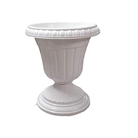 Antier Plastic Planter Pot, White, 12 in, 1 Piece