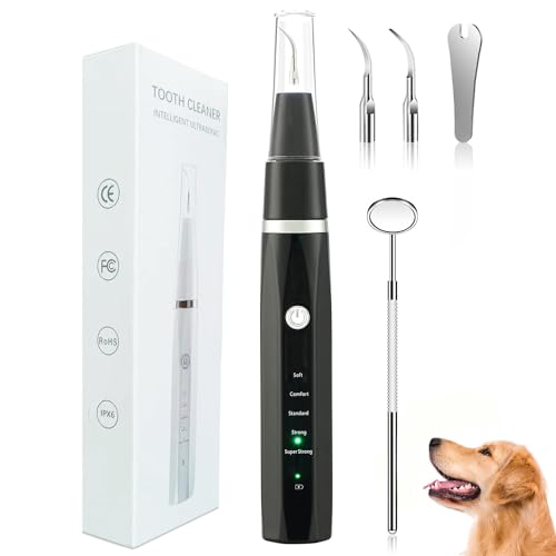 KOWVOWZ Pet Ultrasonic Tooth Cleaner Toothbrush,Dog Tooth Brushing Kit with LED Lamp,Dog Plaque Remover for Teeth,Tartar Remover for Teeth Stains for Dog and Cat
