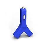 TYLT Y-Charge 4.2A USB Car Charger Dual Port for Charging Two Devices - Blue