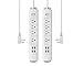 TROND Prime II 4-Outlet Mountable Power Strip with USB Charger (4A/20W, White, 2-Pack), Right-Angle Flat Plug & 6.6 Feet Long Cord, for Workbench, Nightstand, Dresser, Home, Office & Hotel