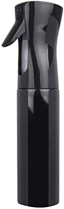 Mist Spray Bottle - Hair Water Bottle Spray Mister Refillable Continuous Pressurized Mist Sprayers Empty Misting Bottle for Taming Hair in Morning/Watering Plans/Showering Pets/Cleaning (Black, 300ml)
