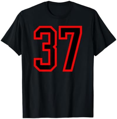 Amazon.com: #37 White Number 37 Sports Fan Jersey Style T-Shirt