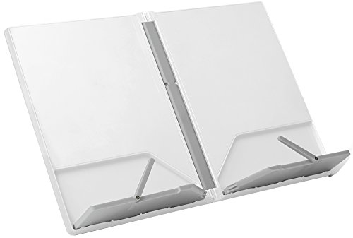 Joseph Joseph 40051 Cookbook and Tablet Stand Holder Reading Rest Folds Flat with Page Holder, White