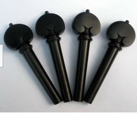 MUSICAL STRING Ebony wood Heart shape Pegs 4/4,1 set With Ebony Ring Ball (Pack Of 4)