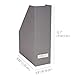 Bigso Viktoria Magazine Organizer - Durable Magazine Holder for Papers, Manuals and More with Metal Label Holder - File Organizer for Office Desks - 4in x 9.7in x 12.7in - Grey