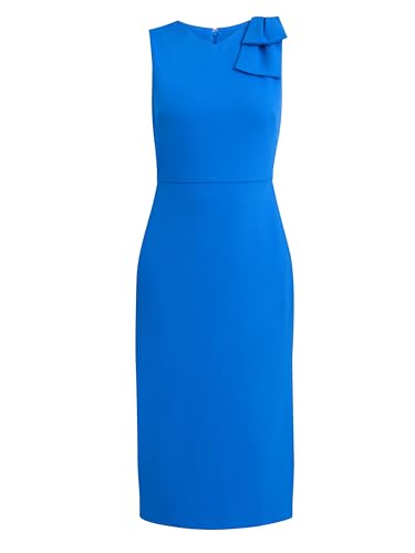 Gina Bacconi Womens One-Shoulder Ruffle Midi Cocktail Dress, Blue, 16 UK