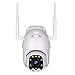 Outdoor PTZ WiFi Wireless IP Security Camera 1080P Home Surveillance Camera Pan/Tilt Two-Way Audio Motion Detection Color Night Vision SD Slot Support AT-200DW White