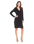 Lark & Ro Women's Dresses Long-Sleeve Wrap, Black, Medium