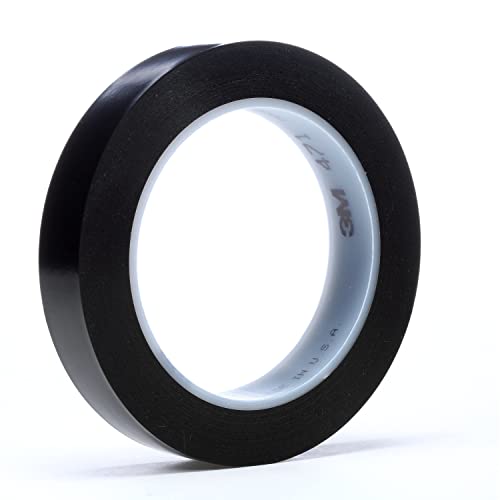 3M 471 Hochwertiges Weich-PVC-Klebeband, 25 mm x 33 m, Schwarz (36-er Pack)