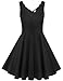 Meaneor Womens A-Line Sleeveless V-Neck Low Back Pleated Cocktail Party Dress