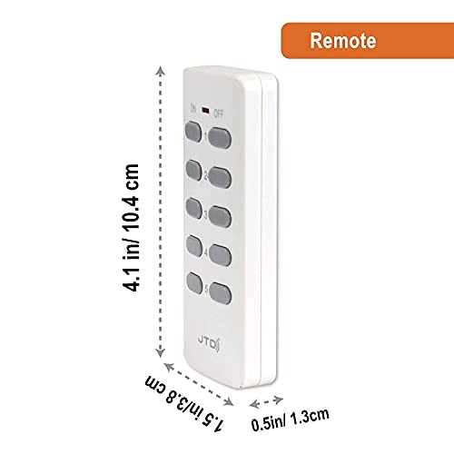 JTD 5X2 Wireless Remote Control Outlet Switch Smart Outlet Plug Energy