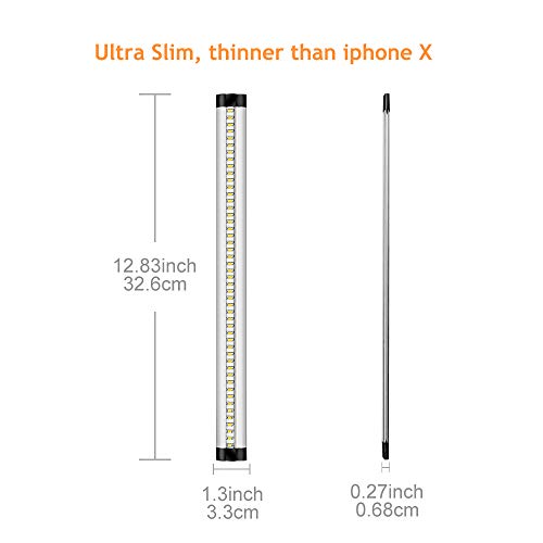 YGS-Tech Ultra Thin LED Under Cabinet Lighting, Dimmable Under Counter Lighting, 10W 600LM CRI90, Daylight White 5000K, All Accessories Included, 2 Pack