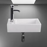 Home Supplies Ceramic Bathroom Sink Cloakroom Basin 10x41x21.5cm Gloss White