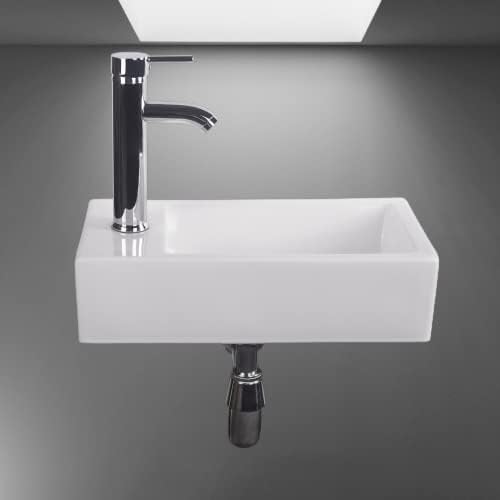 Home Supplies Ceramic Bathroom Sink Cloakroom Basin 10x41x21.5cm Gloss White