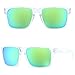 BNUS Italy made Classic Sunglasses for women Corning Real Glass Lens w. Polarized Option (Transparent Buttercup/Grey Polarized, Glass Lens)