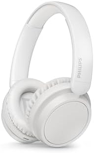 TAH5219WT/00 Auriculares inalámbricos Bluetooth On‑Ear Ligeros – hasta 65 h de autonomía, Sonido Natural, Llamadas claras, Graves dinámicos, Carga USB‑C 2 h, Funda Suave – Blanco