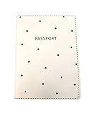 Eccolo Synthetic Leather Travel Passport Holder Cover Wallet Document Organizer (Cream Dot)