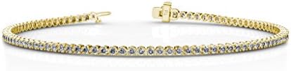 TriJewelsAGS Certified Round Natural Diamond Tennis Bracelet 1.30 ctw 14K Gold
