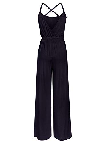 image for REORIA Women Summer Casual Loose Spaghetti Strap Sleeveless Open Back 