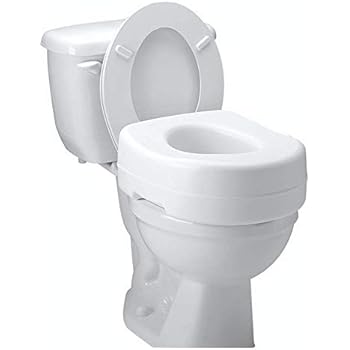 Carex Toilet Seat Riser - Adds 5 Inch of Height to Toilet - Raised Toilet Seat With 300 Pound Weight Capacity - Slip-Resistant