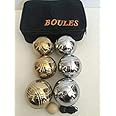 BuyBocceBalls Listing - Unique 6 Ball 73mm Metal Bocce/Petanque Set with 3 Silver Balls and 3 Gold Balls