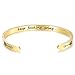 CERSLIMO Bracelets Inspirational Gifts for Women Stainless Steel Personalized Engraved Mantra Quote Keep Going Bracelets Cuff Bangle Motivational Encouragement Gifts for Men Teens Girls(Gold)