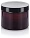 JUVITUS 6 oz Amber PET Plastic (BPA Free) Refillable Low Profile Refillable Jar (12 pack) (Black Lid)