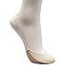 Walkon Women's Cotton Toe Topper No-Show Half Liner Socks with Sling Back for Heels/Toe Covers (3 Pairs -Beige)