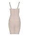 UONBOX Women's Rayon Cute Sleeveless Bodycon Bandage Strap Dress (S, Nude)