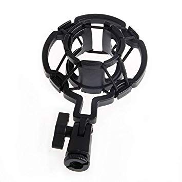 SimpleLife Universal Microphone Shock Mount Holder Clip Anti Vibration Suspension High Isolation For Large Diaphragm Condenser Microphones (Black)