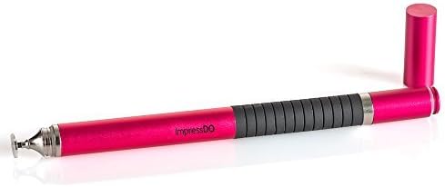 ImpressDO High Responsive Fine Point Stylus with Ballpoint Pen for iPad, iPad Air, iPad Mini, Tablets, iPhone, Android, and other ISO Touch Screen Devices - Red