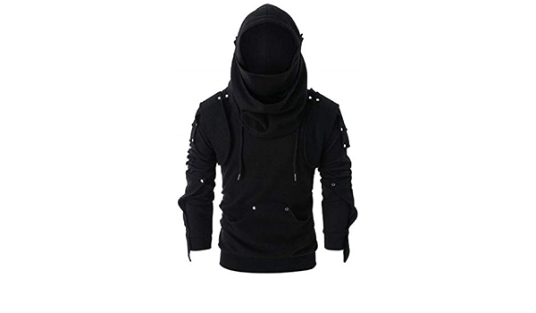 rivet long sleeve drawstring moletom com capuz