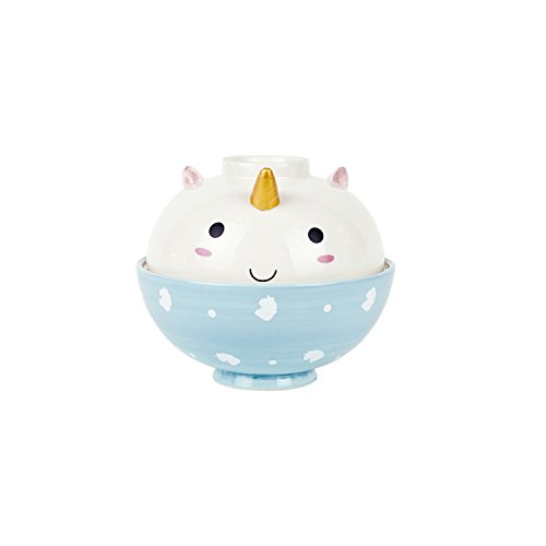 SMOKO Ceramic Hand Painted Elodie Unicorn Ramen Bowls, Microwave Safe
