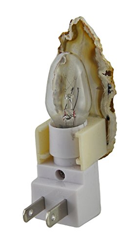 Stone Childrens Night Lights Agate-Nl-Org Orange Crystal Polished Brazilian Agate Night Light Nite Lite 3.5 X 4 X 2.75 Inches Orange